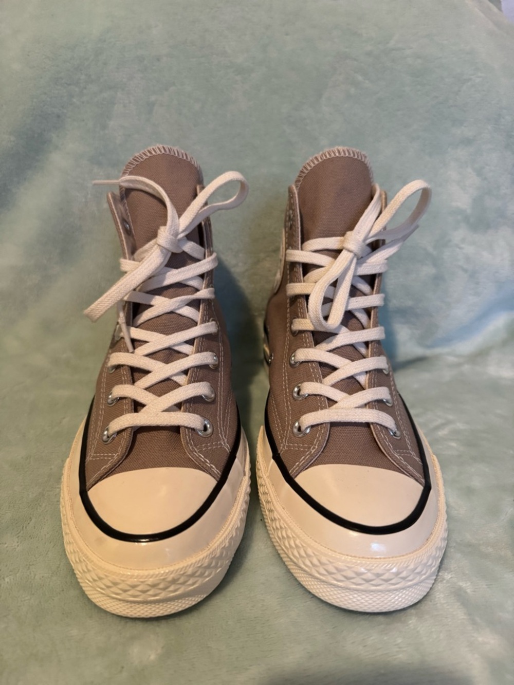 Converse Chuck Taylor High-Top Sneakers in Taupe and Cream